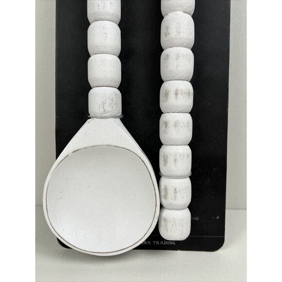 Fiddle + Fern Beaded Wooden Salad Servers 12" - Picture 3 of 5